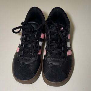 Adidas Black and Pink Girls Sneakers
